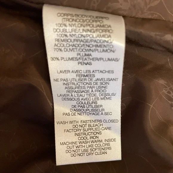 Salomon XS/P Women's Light Brown/grey fur Hooded Puffer Jacket, down - Picture 14 of 15